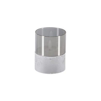 Papstar Securit® LED candle Ø 8 cm gray "Gracia"