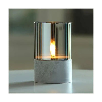 Papstar Securit® LED candle Ø 8 cm gray "Gracia"