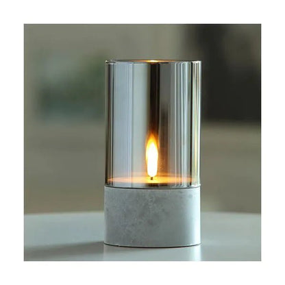 Papstar Securit® LED candle Ø 8 cm gray "Gracia"