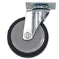 The Novocal easy-running castor with a 125 mm plate offers smooth mobility for combination carts. It features a grey rubber tire with a metal mounting plate and an angled bracket for stable support. Sold as a single pack by Novocal.