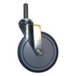 A single Novocal lightweight swivel castor with bolt (Ø 150 mm), ideal for sorting shelf trolleys or garment racks, with metal bracket and grey rubber outer ring, depicted on a white background. Package: 1 piece.