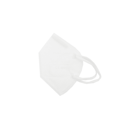 The Altruan MOONLEX FFP2 mask, 5-layer, CE2890, is folded with two elastic ear loops on a white background and shows its contoured shape as well as the certification mark; each mask is individually wrapped.