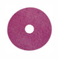 The Arcora Maroon Heavy Duty Stripper Pad from Arcora International GmbH is a round, flat, pink pad with a center hole for chemical-free, wet or dry floor cleaning and care film restoration. Pictured on a white background.