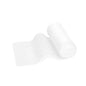 A roll of Meditrade ABE® Last elastic fixation bandage – various sizes, partially unrolled, lying on a plain white background. The paper is soft and has an elastic fixation bandage texture.