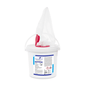 A white plastic bucket labeled "Meditrade Medizid® Rapid+ disinfectant wipes" with a pink lid and a slot for disposing of sharp objects on a plain white background. The bucket is sealed and features various safety labels, including Meditrade GmbH.