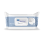 Package of MoliCare® Skin Moisture Wipes by Paul Hartmann AG in a white-blue packaging, labeled as "moist skin care wipes", alcohol-free, in the format 20x