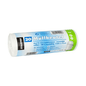 A roll of Starpak garbage bags contains 20 white, waterproof, and tear-resistant bags. They are 60 x 72 cm in size, have a capacity of up to 60 liters, and are made of 100% recyclable materials. The packaging is blue and green.