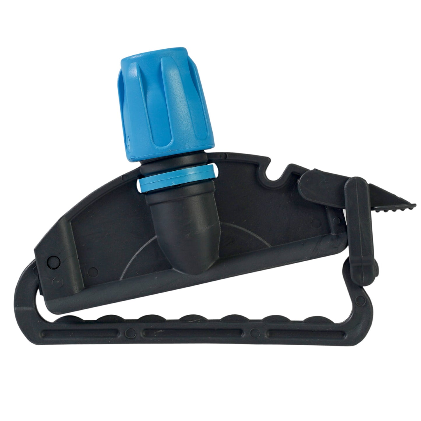 A black-blue plastic device with a blue threaded cap, black nozzle, and ribbed, curved handle - ideal for floor cleaning or for use with the Arcora International GmbH Arcora wet mop holder | Pack (1 piece).
