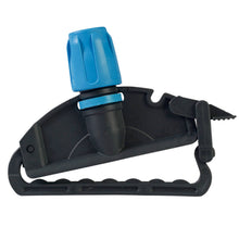 A black-blue plastic device with a blue threaded cap, black nozzle, and ribbed, curved handle - ideal for floor cleaning or for use with the Arcora International GmbH Arcora wet mop holder | Pack (1 piece).