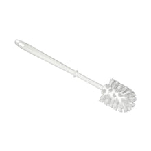 The Nölle Profi Brush toilet brush, white (1 piece) by Nölle Profi Brush Bürsten- & Pinseltechnik e.K. features a white plastic design with a long handle and dense PPN bristles, presented against a simple white background.
