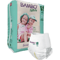 A pack of Bambo Nature Pants from Abena Re-Seller GmbH in XXL Size 6 shows two smiling children, with a diaper in front to emphasize the gentle, eco-friendly design.