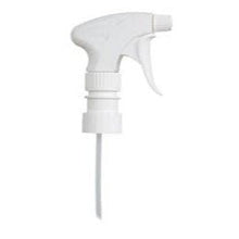 A white plastic Abena Re-Seller GmbH GastroPower spray head for GP Twin (1999915026) with a long dip tube is depicted against a solid-colored background. Available as 1 package in a box.