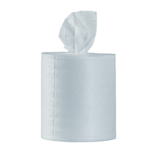 A roll of Optimum11 BestWipes moist disinfectant wipes with a single, partially unrolled sheet from the top lies elegantly against a simple, white background. The flawless white color emphasizes purity and cleanliness, making them the ideal choice for maintaining hygiene.