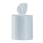 A roll of Optimum11 BestWipes moist disinfectant wipes with a single, partially unrolled sheet from the top lies elegantly against a simple, white background. The flawless white color emphasizes purity and cleanliness, making them the ideal choice for maintaining hygiene.