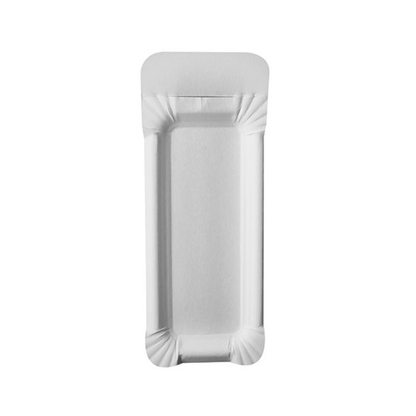 The PAPSTAR 250 plate "pure" square white made of fresh fiber cardboard impresses with raised edges, rounded corners and a simple design - photographed from above on a white background. An environmentally friendly choice from PAPSTAR GmbH.