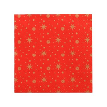 A napkin from the PAPSTAR These "Plain Christmas Trees" GmbH napkins feature a festive Christmas design with gold stars and small dots. These 3-ply napkins offer both elegance and an eco-friendly option for your festive table setting.