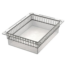 The Novocal PC module is a transparent, divisible, rectangular plastic container with slotted sides and a flat bottom, measuring 400 x 300 x 100 mm (WxDxH) including pull-out stops. Pull-out stops - perfect for PC storage and organization. Packaging: 1 piece.
