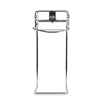 The Dr. Schumacher wall mount ONE SYSTEM BASIC by Dr. Schumacher GmbH features a chrome-plated, rectangular base with minimalist industrial design - perfect for displaying or storing items in modern environments.