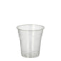 This PAPSTAR "pure" cold drink cups made of clear PLA plastic with a ribbed design offer an eco-friendly alternative. The 0.15-liter cup is shown empty against a white background.