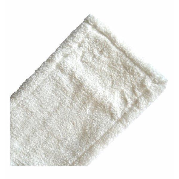 A close-up of the Arcora EXCELLENT ORIGINAL MOPP from Arcora International GmbH - a rectangular, white, textured microfiber pad with stitched edges - ideal for professional cleaning, depicted on a simple white background.