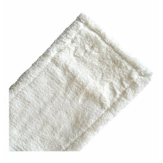 A close-up of the Arcora EXCELLENT ORIGINAL MOPP from Arcora International GmbH - a rectangular, white, textured microfiber pad with stitched edges - ideal for professional cleaning, depicted on a simple white background.