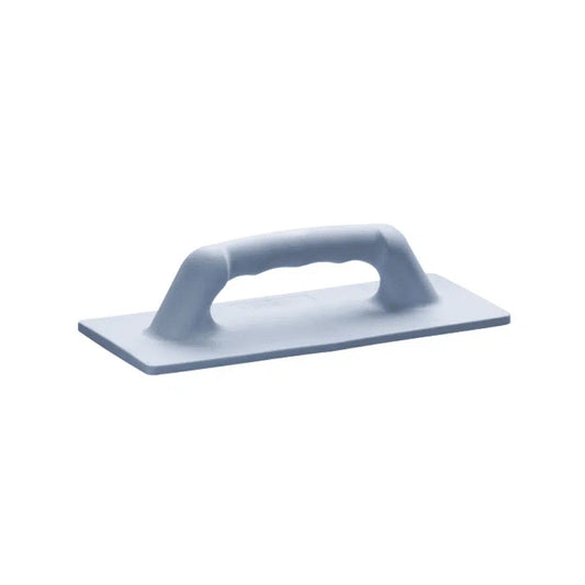 The Vileda pad holder - Padboy and Padmaster from Vileda GmbH is a gray abrasive tool with a rectangular, flat base and a rounded handle on top, perfect for smoothing surfaces during construction and finishing work. Its isolation against a plain white background emphasizes its function as part of the cleaning equipment.