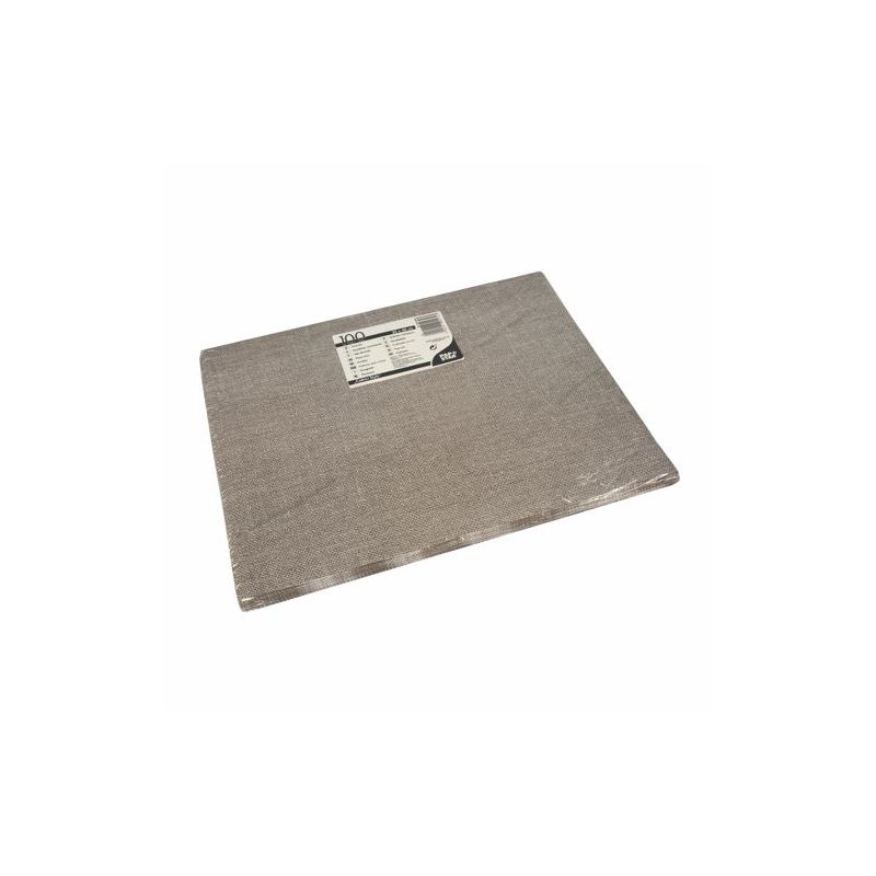 A rectangular PAPSTAR 100 paper placemats sheet (30 x 40 cm) from PAPSTAR GmbH lies flat, partially wrapped in clear plastic with a white-black label in the center - ideal for an eco-friendly table setting.