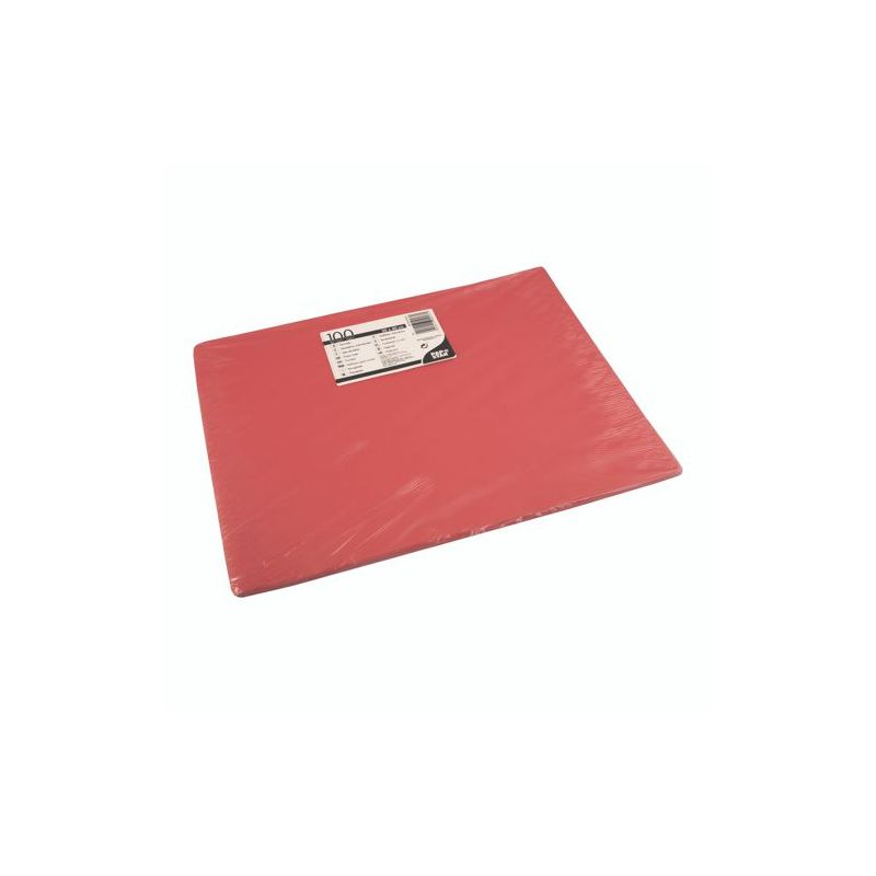 A pack from PAPSTAR GmbH with 100 paper placemats, 30 x 40 cm in size, with a label and a barcode on the top, photographed on a white background.