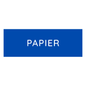The Novocal colored waste sticker small (1 piece) in blue with white "PAPER" text is ideal for labeling and organizing paper waste in recycling.