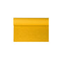 A roll of the bright yellow paper tablecloth with damask embossing from PAPSTAR, partially unrolled, highlights its smooth texture and luxurious appeal. Against a plain white background, it shows its vibrant color and high-quality material, making it ideal for any table decoration.