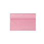 A rolled-out piece of PAPSTAR paper tablecloth with damask embossing, in a pink shade, rests elegantly on a white background.