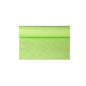 A roll of light green paper tablecloth with damask embossing from PAPSTAR GmbH in the dimensions 6 m x 1.2 m, ideal for festive occasions, is partially unrolled on a white background.
