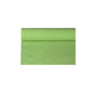 The PAPSTAR paper tablecloth with damask embossing from PAPSTAR GmbH, 8 m x 1.2 m, in light green with a subtle checkered pattern, lends elegance to any table decoration. The smooth paper tablecloth is partially unrolled, allowing its design to stand out against a plain white background.