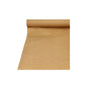 A roll of PAPSTAR paper tablecloth with damask embossing, measuring 25 x 1 meters, can be elegantly unrolled and reveals its smooth and flawless surface. The texture of this exquisite kraft paper adds an elegant touch and is perfect for table decoration. Positioned diagonally, with the visible end on top, the product embodies elegance in any setting. This light brown creation from PAPSTAR GmbH is ideal for enhancing your decorative occasions.