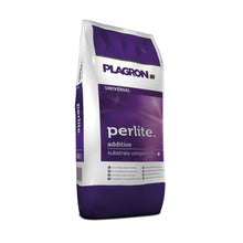 Pictured is a purple-white bag with the inscription “Plagron Perlite – Aeration for plant substrates”. The 60-liter bag from Bertels B.V. describes its contents as an additive and substrate supplement to improve soil structure.