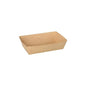 A brown PAPSTAR snack tray made of cardboard "pure" from PAPSTAR GmbH stands empty on a white background and is ideal as eco-friendly disposable tableware for serving food at events or for takeout.