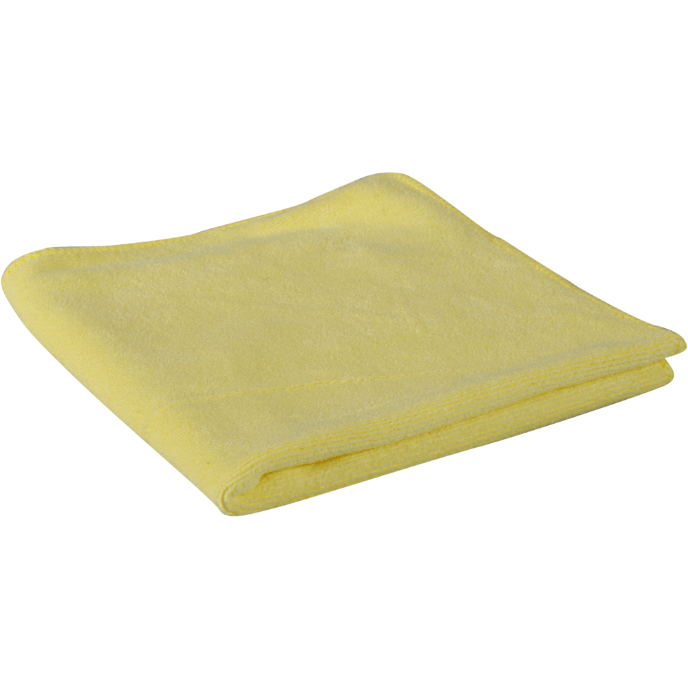 A neatly folded microfiber cloth ENA Platinum from Abena Re-Seller GmbH (32x32 cm) is shown on a white background.