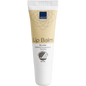 The beige-white 10-ml tube of Abena Re-Seller GmbH lip balm with a white cap and the inscription "No color", "DERMATOLOGICALLY TESTED" and the Nordic Swan Ecolabel provides moisture for soft, healthy lips. Available as a carton (300 packages).