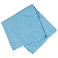 The folded light blue microfiber cloth ENA Standard (40x40 cm) by Abena Re-Seller GmbH is depicted on a white background and features a soft texture and neatly finished edges.