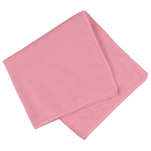 Pictured is a folded light pink microfiber cloth ENA Standard, 40x40 cm from Abena Re-Seller GmbH, with visible edge stitching on a white background.