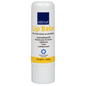 A white lip balm stick, 4.8 g, from Abena Re-Seller GmbH, with a blue cap and yellow label, features multilingual information and the Asthma-Allergy Denmark logo, and provides long-lasting moisture with natural ingredients. Package: 20 pieces.