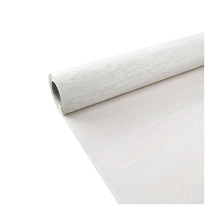 A partially unrolled Duni Dunicel tablecloth roll (1.18 m x 10 m) from Duni GmbH in light wood grain lies on a white surface – ideal for stylish weddings, banquets, and corporate events.