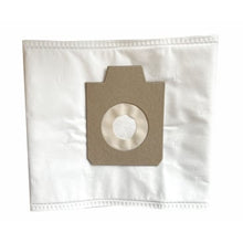 An Arcora Ecoblack S9Q fleece filter bag (10 pieces) vacuum cleaner bag from Arcora International GmbH with a white, rectangular design, cardboard collar, and round opening is depicted on a solid white background.