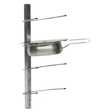 The Novocal stainless steel wall bracket for 4 washbasins (225 x 240 x 650 mm) is ideal for washbasin storage in professional care facilities and features the "novocal" lettering on the bracket.