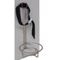 The Novocal oxygen cylinder holder (height: 330 mm, width: 140 mm) features a metal ring and a vertical strap with buckle, ideal for securing cylinders like oxygen tanks or fire extinguishers in medical facilities. Package: 1 piece.