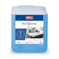 A 10-liter Drizzle® Blue Concentrate Universal Cleaner blue canister from BUZIL-WERK Wagner GmbH & Co. KG, with a blue label, refill symbol, pH 7 symbol, and safety instructions on the packaging.