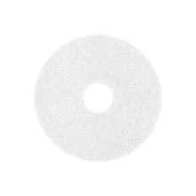 The Arcora SUPERPAD WHITE from Arcora International GmbH is a round, white, textured floor pad with a center hole for gentle cleaning of sensitive surfaces, shown from above on a white background.