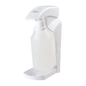 An automatic hand sanitizer dispenser with Schülke hyclick® system featuring a white plastic housing and a touchless sensor, with a labeled nozzle attached to the top. The device is designed for use in hygiene care and is compatible with Schülke & Mayr GmbH.