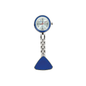 The Altruan nurse watch with clip & chain features a round analog design, a white dial, blue accents, and a triangular blue piece. Black and red hands contrast with the visible numbers, providing a practical and simple look ideal for caregivers.