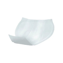 A pair of white, transparent women's underwear with Seni Man Extra incontinence pad for men - 15 pieces | Pack (15 pieces) on white background by TZMO Deutschland GmbH.